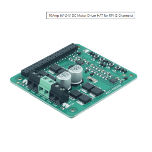 10AMP 6V-24V DC MOTOR DRIVER HAT FOR RPI (2 CHANNELS)